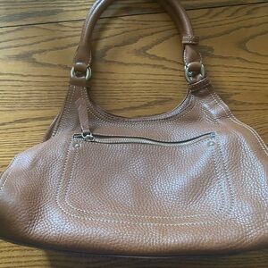 Cole Haan double handle Brown Pebbled Leather Handbag